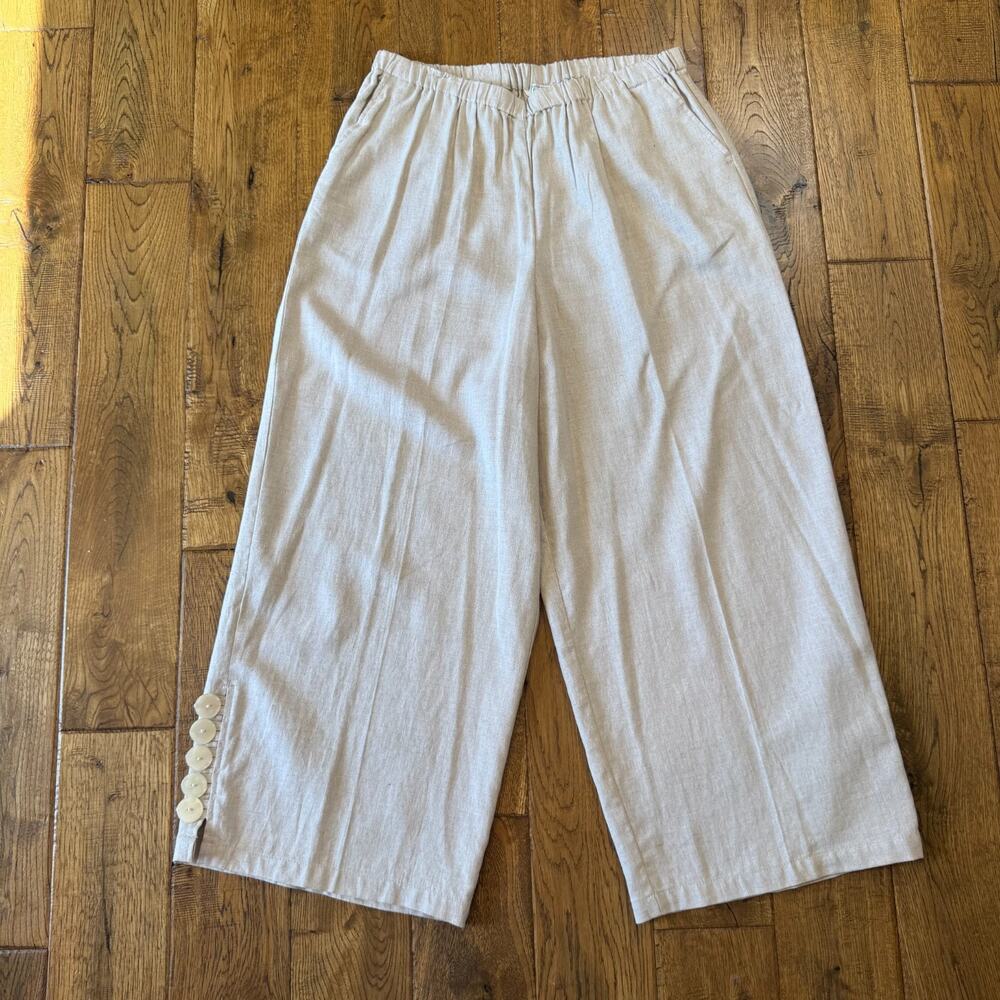 Westbound 100% Linen Button Up Shirt Womens XL with Linen Blend Capri Pants L - Picture 2 of 14